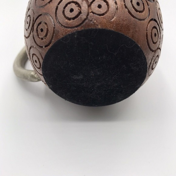 Pier 1 Carved Wood & Metal Cat Figurine Playing Trumpet Horn 10" - Picture 14 of 16